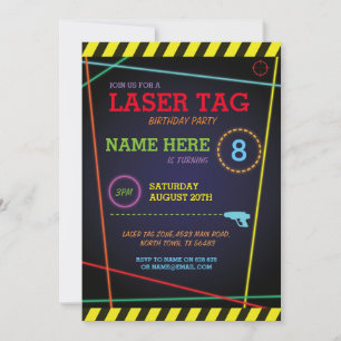 Laser Tag Birthday Party Invitation Quest