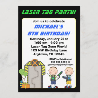 Laser Tag Birthday Party Invitations