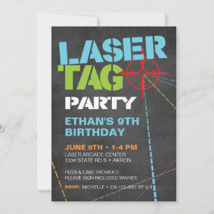 Laser Tag Birthday Party Invitations