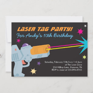 Laser Tag Birthday Party Invitations