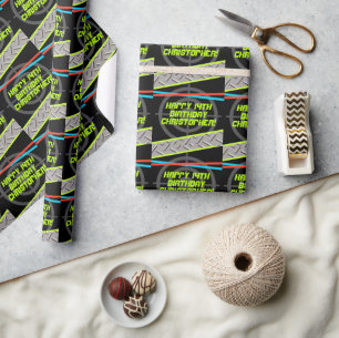 Laser Tag Boy Birthday Party Personalized Wrapping Paper