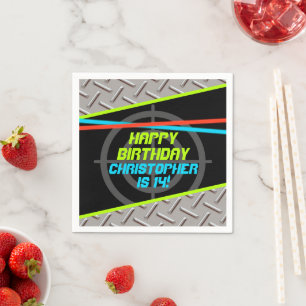 Laser Tag Boys Birthday Party Personalized Decor Napkin