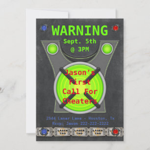Laser Tag Cheaters Birthday Party Invitation