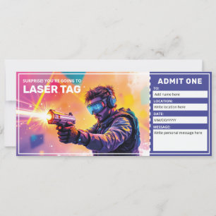 Laser Tag Gift Certificate  Invitation