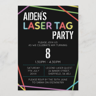 Laser Tag Invitation à la fête d'anniversaire
