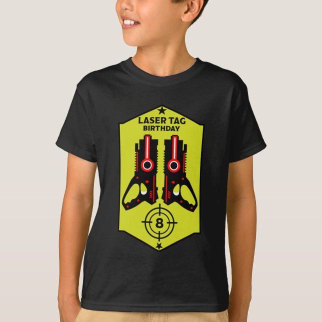 Laser Tag Kids Birthday Aged 8 T-Shirt (Front)