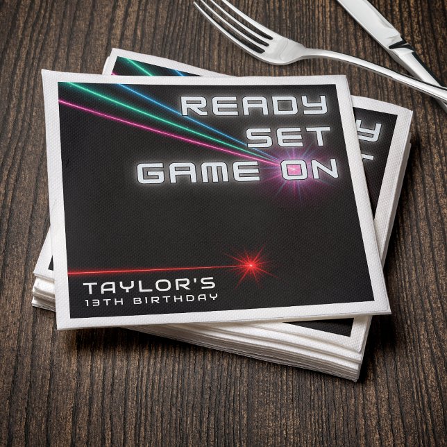 Laser Tag Neon Birthday Party Napkin (Laser Tag Neon Birthday Party Napkins
)