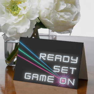 Laser Tag Neon Birthday Party Thank You Card