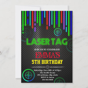 Laser tag party invitation