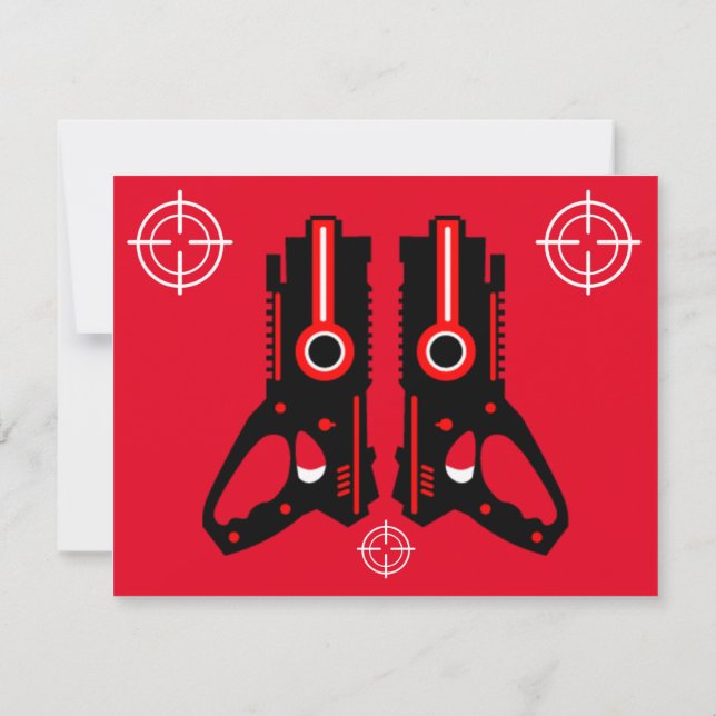 Laser Tag Party Invite Postcard (Back)
