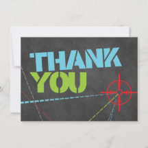 Laser Tag Party Thank You Card