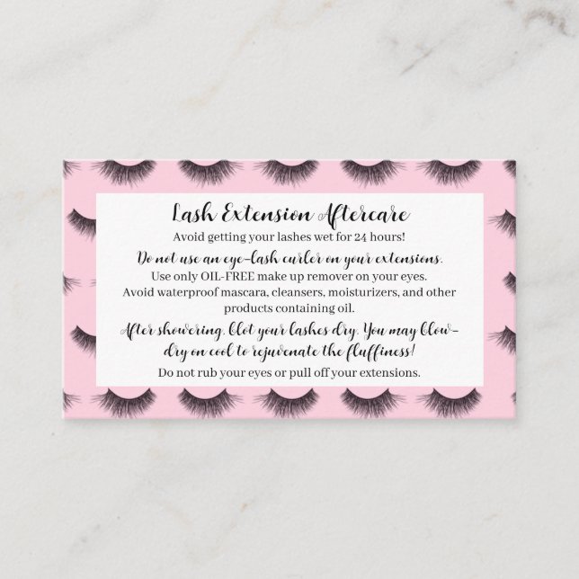 Lash Aftercare Card | Fully Customizable (Front)
