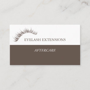 Lash Aftercare Instructions Business Card