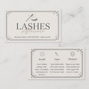 Lash Aftercare Minimal Care Celestial Template Business Card