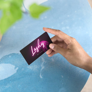 Lash Artist Hot Pink Neon  Business Card