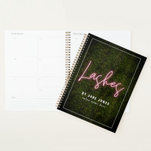 Lash Artist Neon Boxwood Cosmetologist Planner