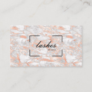 Lash Bar Beauty Salon Rose Gold Marble Business Ca Card