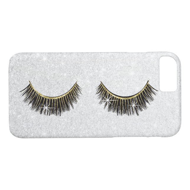 Lash Boss Eyelash Extensions Modern Silver Glitter Case-Mate iPhone Case (Back (Horizontal))