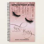 Lash Boss Makeup Eyebrow Eyes Appointment Book Planner<br><div class="desc">This trendy and elegant Appointment Book with dripping gold and hand drawn rose gold lashes is perfect for lash boss / makeup artists, eyelash extension business, lash extension, fashion bloggers, lash bar, beauty salon... The foil details are simulated in the artwork. No actual foil will be used in the making...</div>