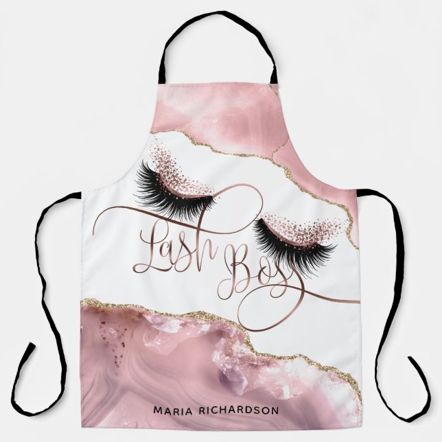 Lash Boss Makeup Eyebrow Eyes Lashes Blush pink Th Apron (Front)