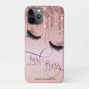 Lash Boss Makeup Eyebrow Eyes Lashes Dripping Gold iPhone 11 Pro Case