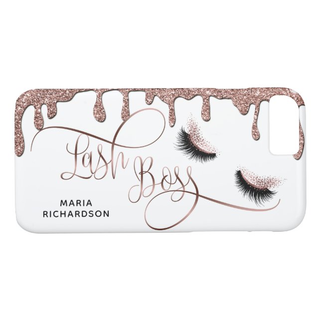 Lash Boss Makeup Eyebrow Eyes Lashes Dripping Gold Case-Mate iPhone Case (Back (Horizontal))