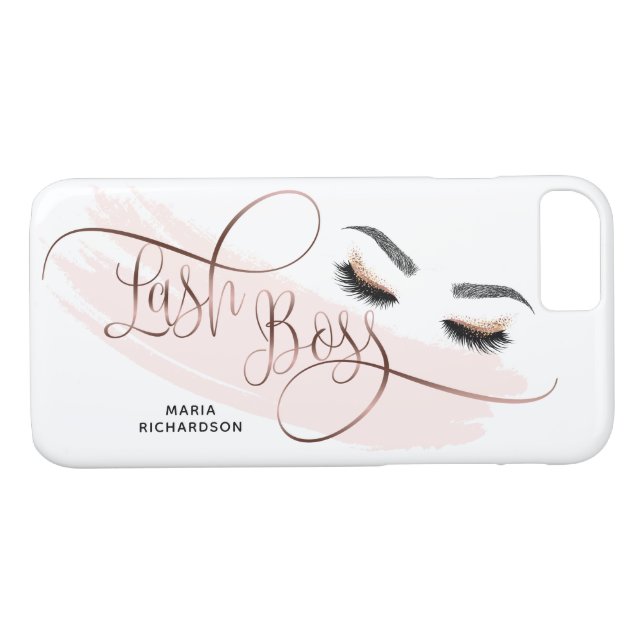 Lash Boss Makeup Eyebrow Eyes Lashes Rose Gold Case-Mate iPhone Case (Back (Horizontal))