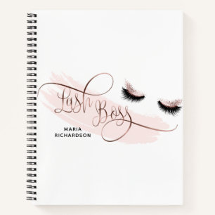 Lash Boss Makeup Eyebrow Eyes Lashes Rose Gold Notebook