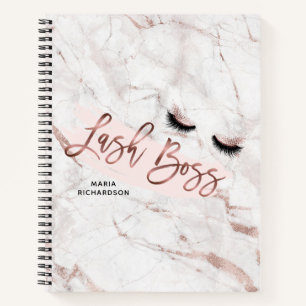 Lash Boss Makeup Eyebrow Eyes Lashes Rose Gold Notebook