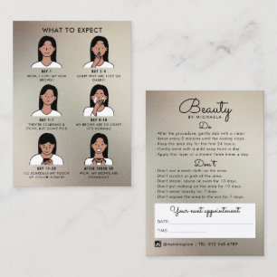 Lash/Brow Aftercare Instructions & Appointment Business Card