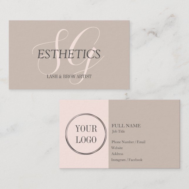 Lash / Brow artiste cartes de visite (Devant / Derrière)