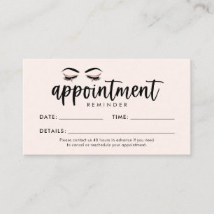 Lash, Brows, Carte de rappel de rendez-vous maquil