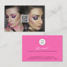 Lash business card with QR code and photos