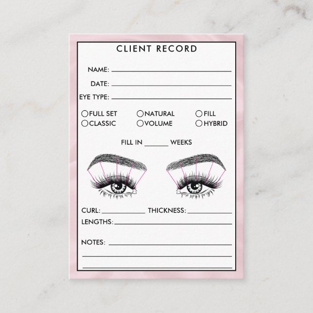 Lash Client Record Add Logo  Business Card (Front)