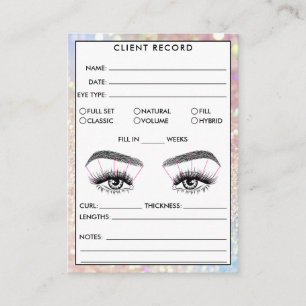Lash Client Record Add Logo Holograph Business Car Card