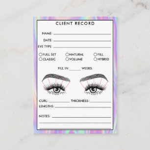 Lash Client Record Add Logo Holograph Business Car Card