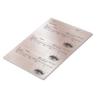 Lash Client Record, Lash Extensions Client Notepad