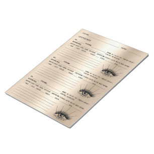 Lash Client Record, Lash Extensions Client Notepad