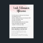 Lash extension aftercare instructions appointment card<br><div class="desc">Lash extension aftercare instructions appointment</div>