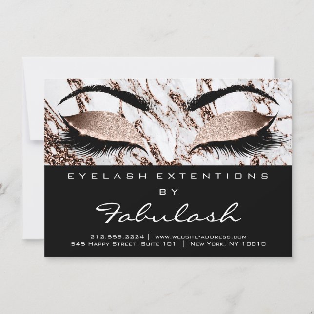 Lash Extension Aftercare Instructions Copper Marbl (Front)