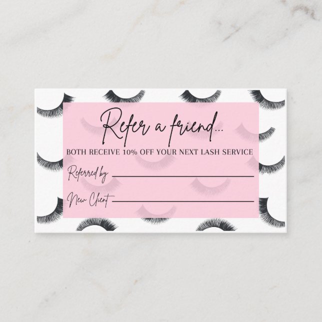 Lash Extension Artists Referral Loyalty Card (Front)