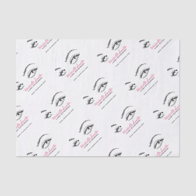 Lash Extension Black and White Makeup Artist Brow Tissue Paper (Front)