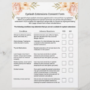 Lash Extension Liability Waiver Release Form Flyer
