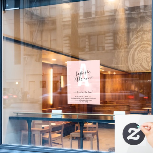 Lash Extension Makeup Artist Stylist Window Cling (Cafe Window)