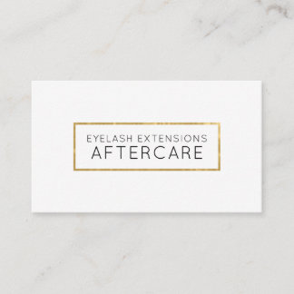 Lash Extensions Aftercare Card Faux Gold