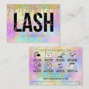 Lash Extensions Aftercare Instructions Appointment Business Card