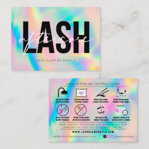 Lash Extensions Aftercare Instructions Rainbow Bus Business Card