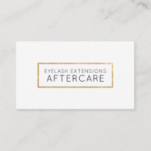 Lash Extensions Carte de suivi Faux Gold