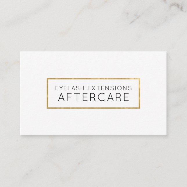 Lash Extensions Carte de suivi Faux Gold (Devant)