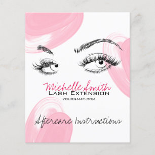 Lash extensions Makeup Aftercare Instructions Icon Flyer